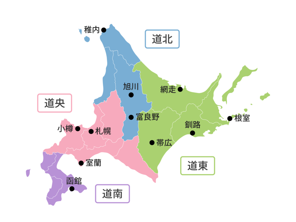 北海道全域の地図